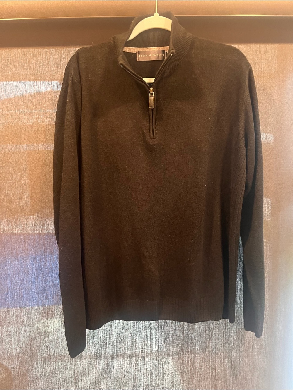 Oscar de la Renta Men's Black Quarter-Zip Sweater